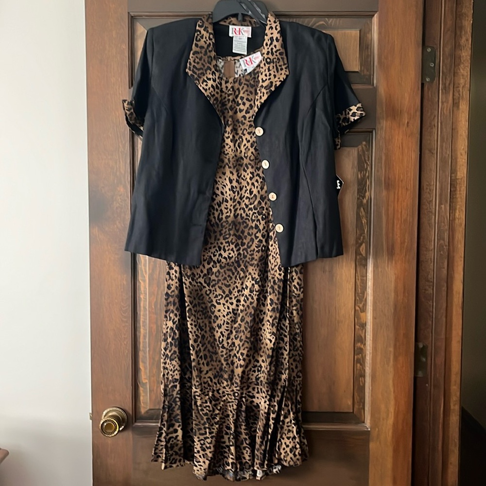 Women’s Size 12P Leopard Print Dress and Jacket NWT